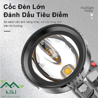 Đèn Pin Cầm Tay Siêu Sáng 500m, Chống Nước, 3 Chế Độ và Dây Sạc - Giá 52.918 6