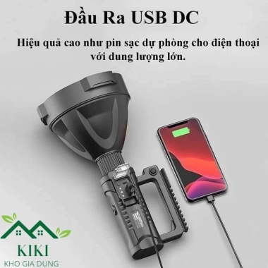 Đèn Pin Cầm Tay Siêu Sáng 500m, Chống Nước, 3 Chế Độ và Dây Sạc - Giá 52.918 8