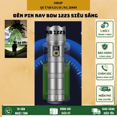 Đèn pin cầm tay siêu sáng RAY BOW 1.223 & RB 1.125 – chiếu xa, pin trâu, sạc ngược cho điện thoại