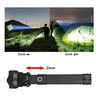 Đèn pin cầm tay XHP70 siêu sáng, chiếu xa, zoom, chống nước 2 pin 26.650 - 280.000₫