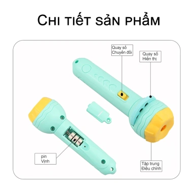Đèn Pin chiếu hình 24 hình cho bé - đồ chơi đáng yêu, pin lâu, giá ưu đãi 23.000