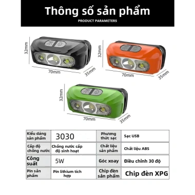 Đèn Pin Đội Đầu Cảm Ứng FANPU LED Mini Ngoài Trời - Siêu Sáng Câu Cá Ban Đêm, Khai Thác Mỏ, Giá 42.500₫ 2