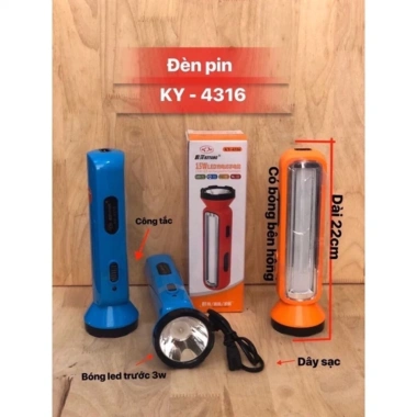 Đèn pin LED 15W KEYANG KY-4.316 siêu sáng, chiếu xa, đa chức năng 2 chế độ