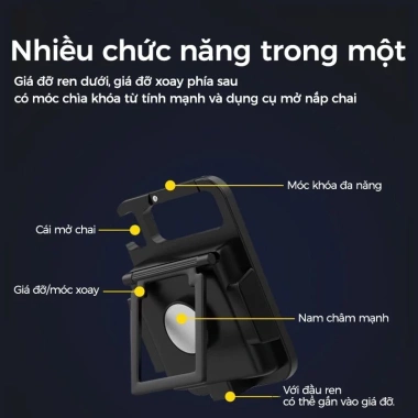Đèn Pin LED Mini COB 800 Lumen - Móc Khóa, Nam Châm, Tích Điện, Nhấp Nháy, Mở Nắp Chai Đa Năng - Giá 39.800 VND