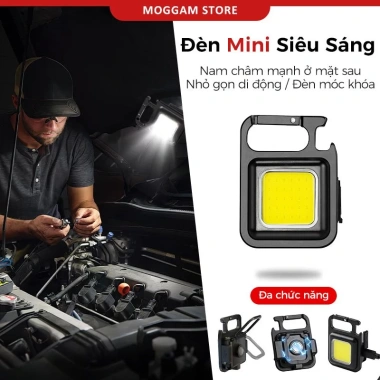 Đèn Pin LED Mini Siêu Sáng 4 Chế Độ – Móc Khóa, Sạc Nhanh Type C, Nam Châm Mở Nắp Chai