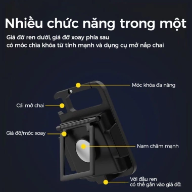 Đèn Pin LED Mini Siêu Sáng 4 Chế Độ – Móc Khóa, Sạc Nhanh Type C, Nam Châm Mở Nắp Chai