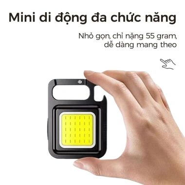 Đèn Pin LED Mini Siêu Sáng 4 Chế Độ – Móc Khóa, Sạc Nhanh Type C, Nam Châm Mở Nắp Chai