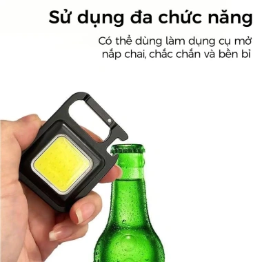 Đèn Pin LED Mini Siêu Sáng 4 Chế Độ – Móc Khóa, Sạc Nhanh Type C, Nam Châm Mở Nắp Chai