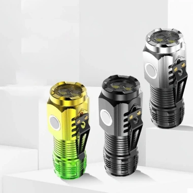 Đèn pin mini 3 bóng 5 chế độ, bỏ túi tiện lợi cho cắm trại, du lịch, dã ngoại - 56k 3