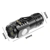 Đèn pin mini ba mắt DORO siêu công suất có kẹp, sạc lại đa năng - Giá chỉ 52.250₫ 3