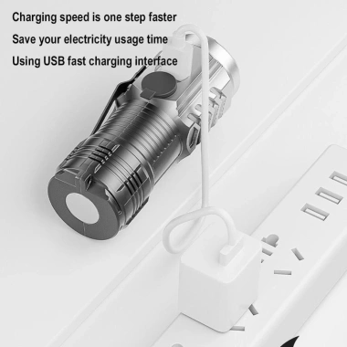 Đèn pin mini ba mắt DORO siêu công suất có kẹp, sạc lại đa năng - Giá chỉ 52.250₫
