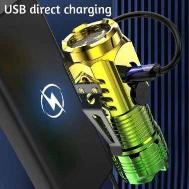 Đèn pin mini ba mắt DORO siêu công suất có kẹp, sạc lại đa năng - Giá chỉ 52.250₫