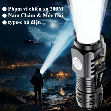 Đèn Pin Mini Siêu Sáng 3 Chế Độ COB, Sạc USB, Chống Nước, Gắn Mũ - 37k