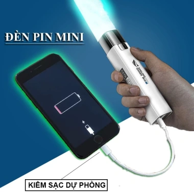 Đèn pin mini siêu sáng 600mAh, sạc dự phòng, chống nước, tặng sạc - giá 99.900₫
