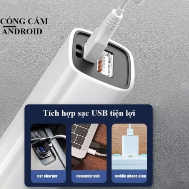 Đèn pin mini siêu sáng 600mAh, sạc dự phòng, chống nước, tặng sạc - giá 99.900₫