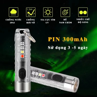 Đèn pin mini siêu sáng móc khóa đa chức năng, nhiều màu, kèm cáp sạc Type-C - chỉ 98.505₫ 3 Đèn pin mini siêu sáng móc khóa đa chức năng, nhiều màu, kèm cáp sạc Type-C - chỉ 98.505₫ 3