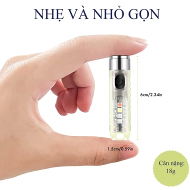 Đèn Pin Mini Siêu Sáng Trong Suốt, Móc Khóa, IP65 Chống Nước, Sạc USB Tích Điện - Giá 99.000đ Smarthome GG 7 Đèn Pin Mini Siêu Sáng Trong Suốt, Móc Khóa, IP65 Chống Nước, Sạc USB Tích Điện - Giá 99.000đ Smarthome GG 7