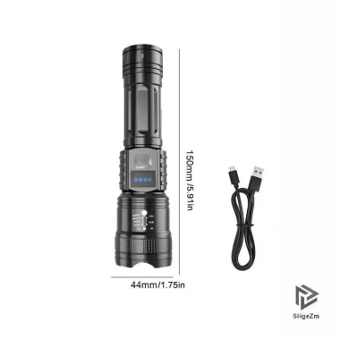 Đèn pin sạc P50 LED Type-C mạnh mẽ: Đèn sáng khẩn cấp, phóng to kính thiên văn