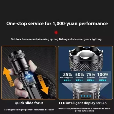 Đèn pin sạc P50 LED Type-C mạnh mẽ: Đèn sáng khẩn cấp, phóng to kính thiên văn 9 Đèn pin sạc P50 LED Type-C mạnh mẽ: Đèn sáng khẩn cấp, phóng to kính thiên văn 9