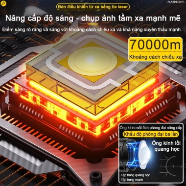 Đèn pin siêu sáng 10.000m Zoom IPX7 pin trâu 100 năm cắm trại cầm tay Giá 85.440đ 7