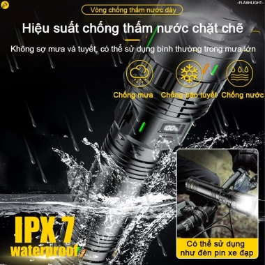 Đèn pin siêu sáng 10.000m Zoom IPX7 pin trâu 100 năm cắm trại cầm tay Giá 85.440đ 8