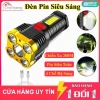Đèn pin siêu sáng 5 bóng Pro, chiếu xa 200m, chống thấm, pin trâu, 4 chế độ 69k 5