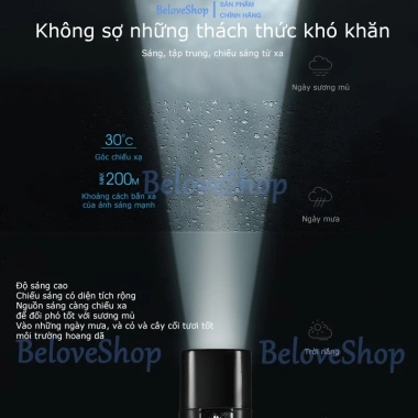 Đèn pin siêu sáng cầm tay sạc USB chính hãng - Độ sáng cực mạnh, pin lâu, chỉ 72.968₫