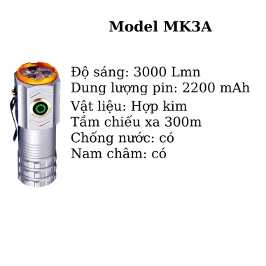 Đèn pin siêu sáng chiếu xa 3 bóng công suất lớn pin 18.500 2.200mAh - Giá chỉ 179.000 VND 6 Đèn pin siêu sáng chiếu xa 3 bóng công suất lớn pin 18.500 2.200mAh - Giá chỉ 179.000 VND 6