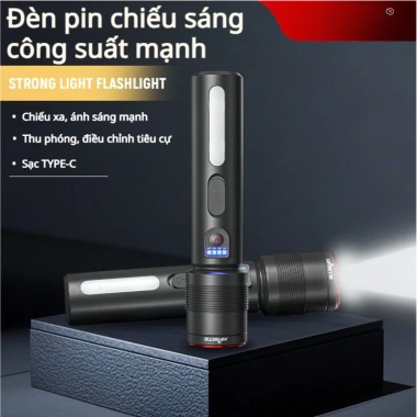 Đèn pin siêu sáng nhỏ gọn, tùy chỉnh độ sáng, đa chế độ, tiện dụng dã ngoại