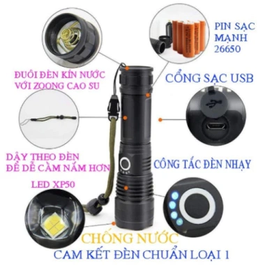 Đèn Pin Siêu Sáng Power Style Chính Hãng - Cầm Tay 4 Chế Độ, Giá Ưu Đãi 165k