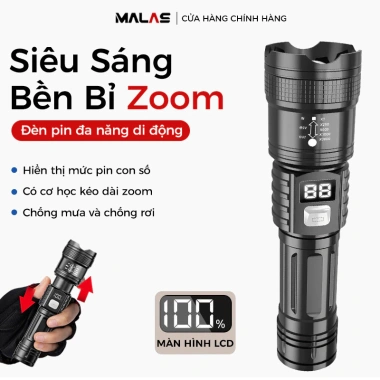 Đèn pin siêu sáng Zoom cầm tay, kính thiên văn, màn hình kỹ thuật số, Type‑C sạc nhanh, mẽ cho cắm trại và câu cá, giảm 23%