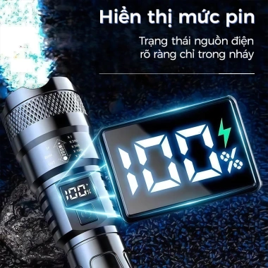 Đèn pin siêu sáng Zoom cầm tay, kính thiên văn, màn hình kỹ thuật số, Type‑C sạc nhanh, mẽ cho cắm trại và câu cá, giảm 23%