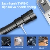 Đèn pin siêu sáng Zoom cầm tay, kính thiên văn, màn hình kỹ thuật số, Type‑C sạc nhanh, mẽ cho cắm trại và câu cá, giảm 23% 7