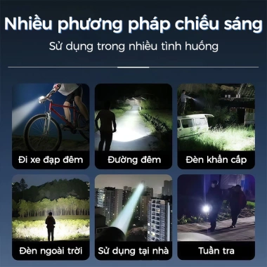 Đèn pin siêu sáng Zoom cầm tay, kính thiên văn, màn hình kỹ thuật số, Type‑C sạc nhanh, mẽ cho cắm trại và câu cá, giảm 23%