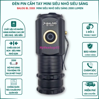 Đèn pin X-BALOG 350X/850 BL301 mini siêu sáng, nhôm chống nước, rút gọn cầm tay, 125k 3
