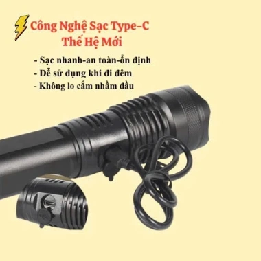 Đèn pin XHP50 siêu sáng cao cấp, cầm tay phóng to thu nhỏ, sạc lại chỉ 169k 3 Đèn pin XHP50 siêu sáng cao cấp, cầm tay phóng to thu nhỏ, sạc lại chỉ 169k 3