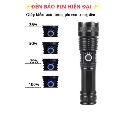 Đèn pin XHP50 siêu sáng cao cấp, cầm tay phóng to thu nhỏ, sạc lại chỉ 169k