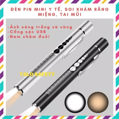 Đèn pin y tế mini sạc USB thép không gỉ, kẹp bỏ túi - Giá chỉ 80.000 VND