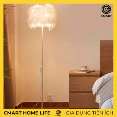 Đèn sàn lông vũ Bắc Âu CM09 cao cấp trang trí phòng khách, phòng ngủ, giảm 16% 5