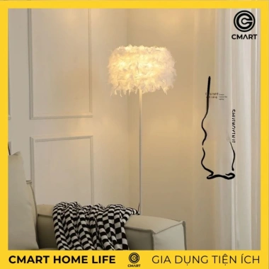 Đèn sàn lông vũ Bắc Âu CM09 cao cấp trang trí phòng khách, phòng ngủ, giảm 16% 9