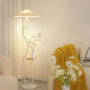 Đèn Sàn Xếp Ly Thân Lượn Sóng 2in1 Kèm Bàn Đèn Cây Trang Trí Phòng Ngủ & Khách CM15 593k