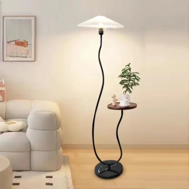 Đèn Sàn Xếp Ly Thân Lượn Sóng 2in1 Kèm Bàn Đèn Cây Trang Trí Phòng Ngủ & Khách CM15 593k