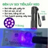 Đèn soi tiền giả UV 9 bóng, kiểm tra giấy tờ, cà vẹt, bằng lái, vé số, sấy keo, tặng 3 pin – giá chỉ 37.999đ