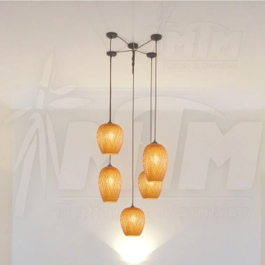 Đèn tre 2 lớp - Đèn treo trang trí giá tại xưởng, giảm còn 52.250₫, ánh sáng ấm áp