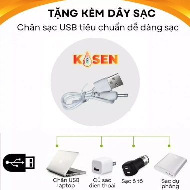 Đèn Trụ Sạc Cam Tích Điện KOSEN – Siêu Sáng, Nhỏ Gọn, Khi Cúp Điện, Mưa Bão, Du Lịch Ngoài Trời 6