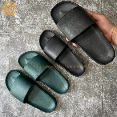 Dép bánh mì quai ngang đúc liền đen, unisex, sân vườn cà phê du lịch - 32.000 VND