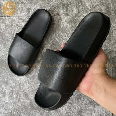 Dép bánh mì quai ngang đúc liền đen, unisex, sân vườn cà phê du lịch - 32.000 VND