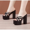 Dép cao gót đế thô quai chéo sọc 9f-12p-14p giảm giá 199k - Thời trang GPSHOPP 5