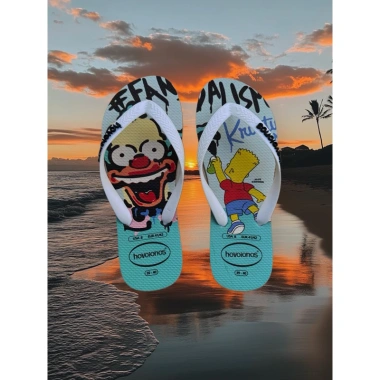 Dép cao su Simpson Bart quai trắng - Nhẹ, thoáng mát đi biển, dạo phố - 217.550₫