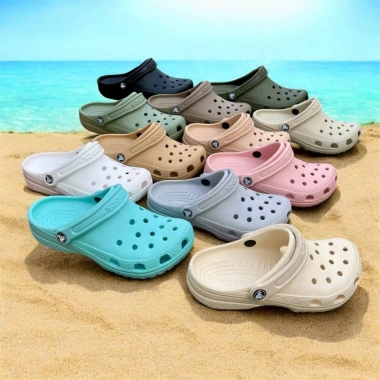 Dép Crocs nam nữ màu trơn không lỗi, đi chơi, đi biển đẹp, tặng 10 sticker trang trí - Giá ưu đãi 202k